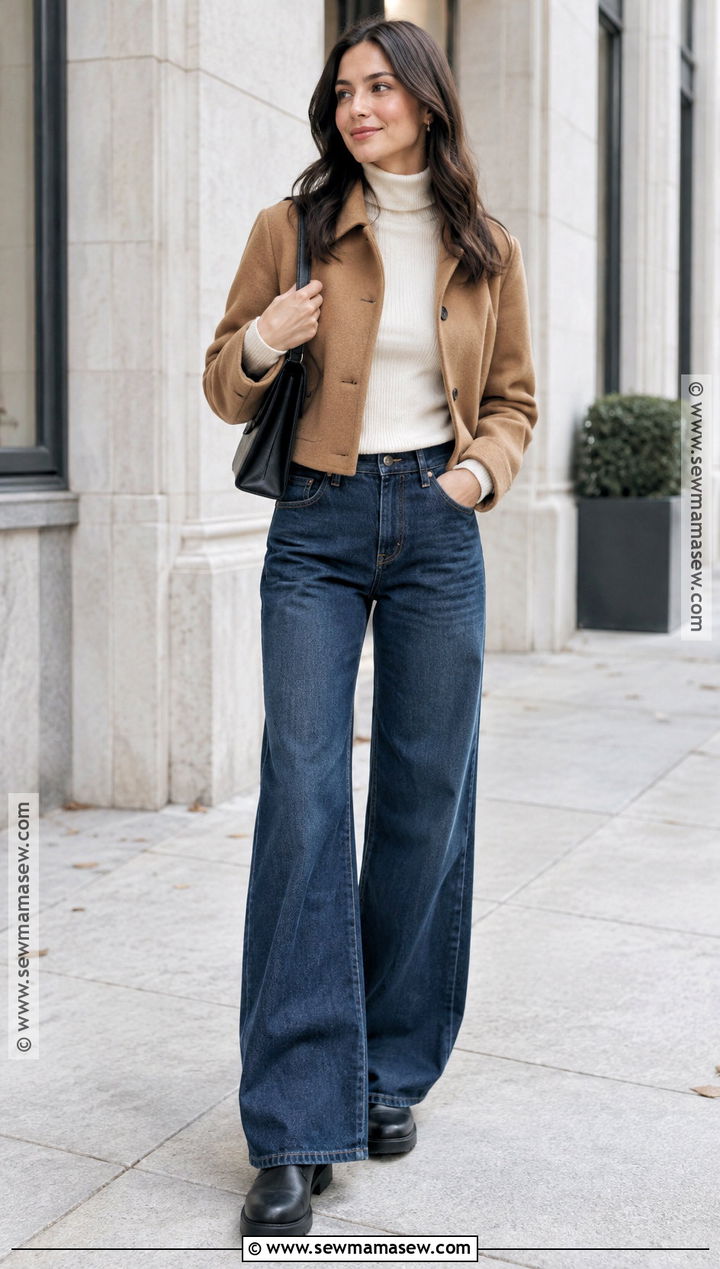 Dansko Clogs With Wide Leg Jeans And Turtleneck - 15 dansko clogs outfit fall ideas