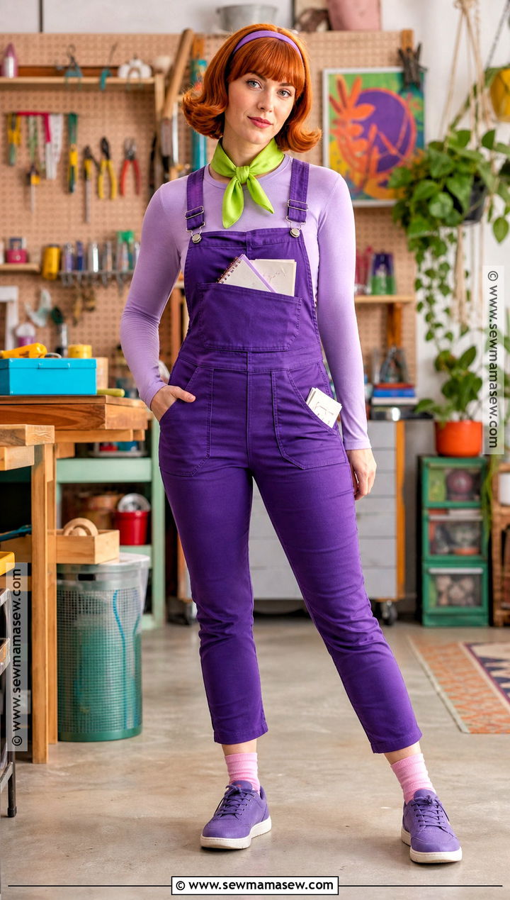 Daphne Costume With Purple Overalls - 30 daphne halloween costume ideas