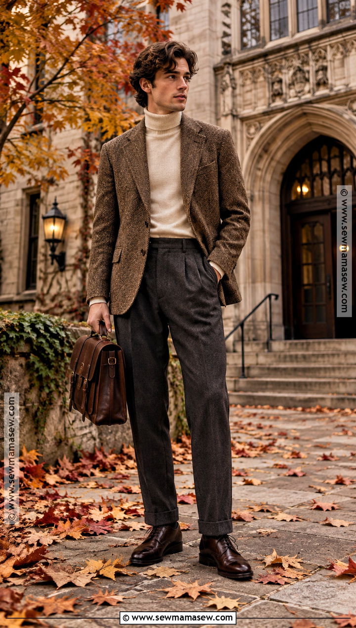 Dark Academia Autumn Outfit With Blazer - 20 autumn outfits aesthetic for men