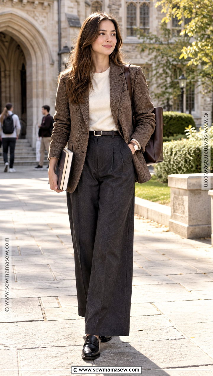 Dark Academia Blazer And Trouser Outfit - 15 Back To School Outfits Dark Academia
