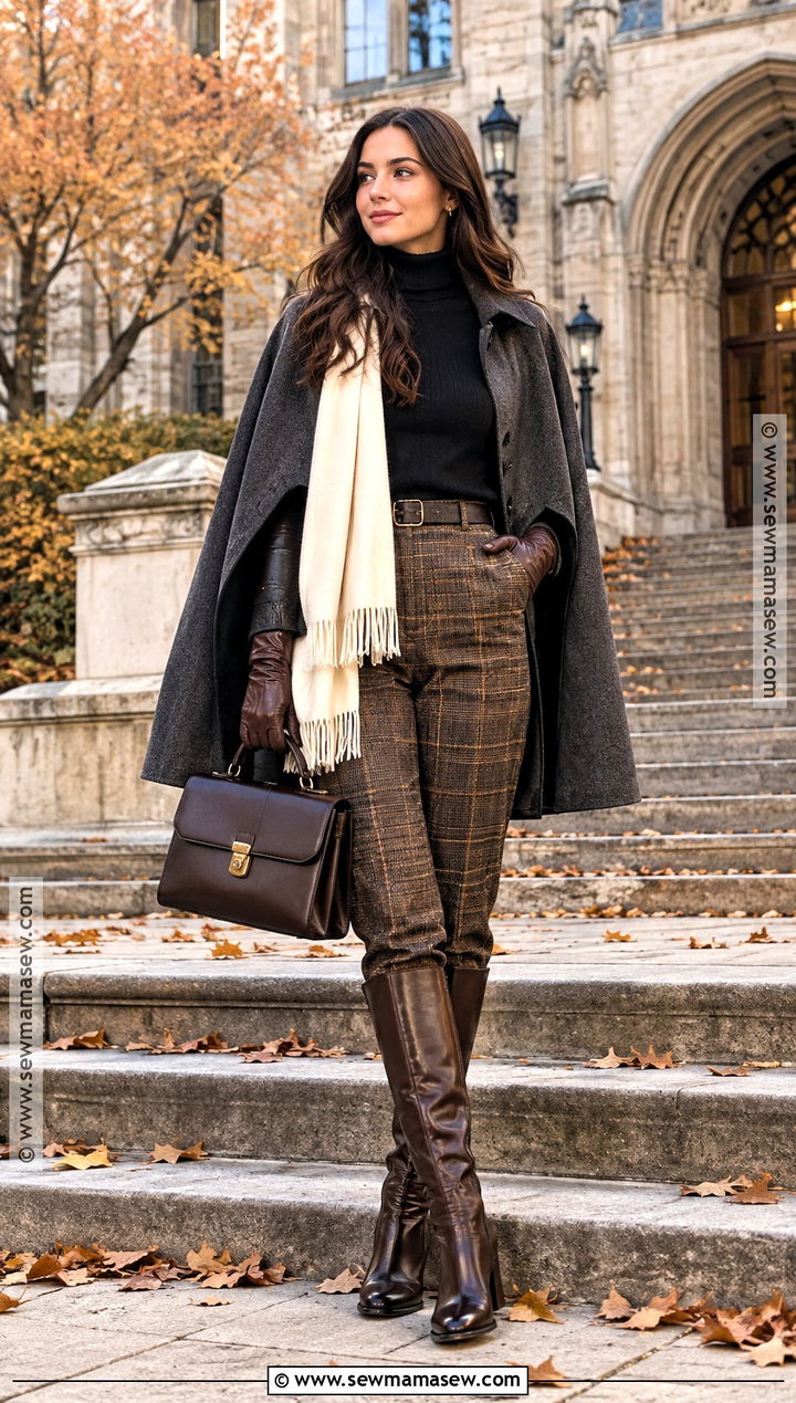 Dark Academia Cape And Trousers Outfit - 20 Fall Outfits Dark Academia