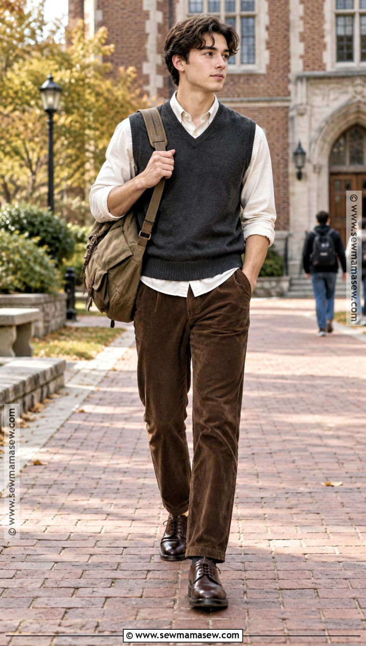 Dark Academia Corduroy Pants Outfit - 15 Back To School Outfits Dark Academia