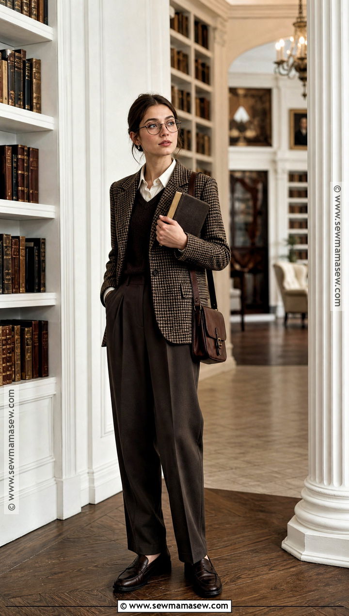 Dark Academia Costume With Plaid Blazer - 30 costume party aesthetic ideas