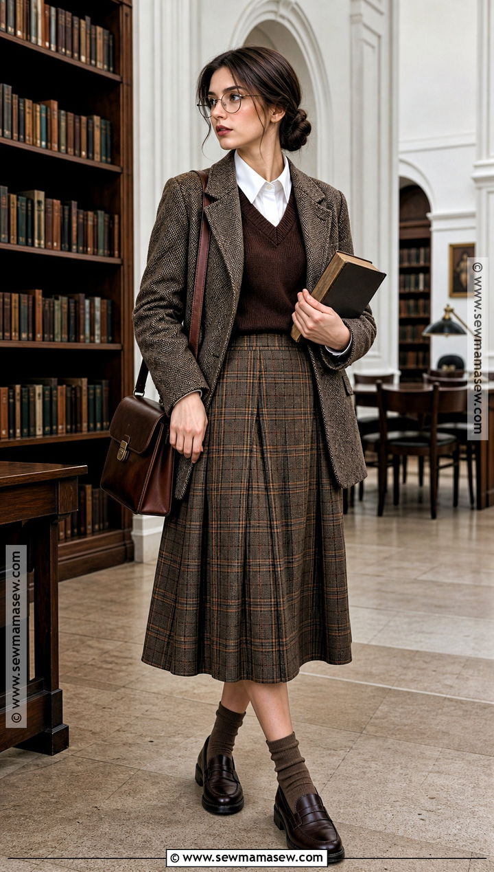 Dark Academia Costume With Plaid Skirt - 30 aesthetic costumes