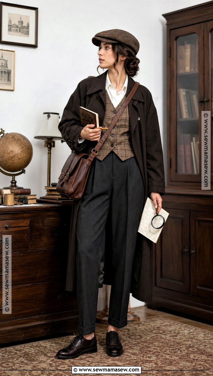 Dark Academia Detective Costume With Trench Coat - 35 dark halloween costumes