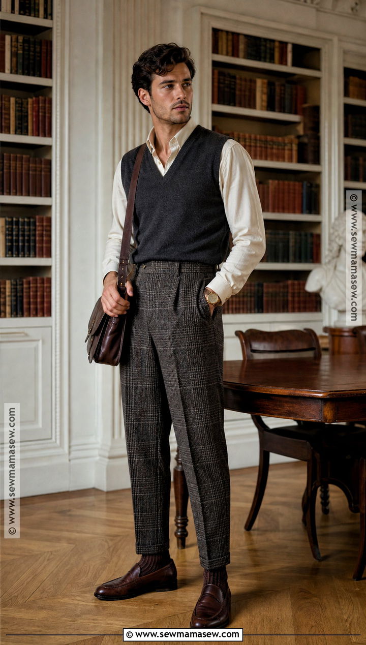 Dark Academia Halloween Outfit With Sweater Vest - 30 Halloween Casual Outfits