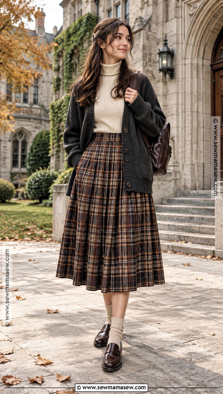 Dark Academia Plaid Skirt Outfit - 15 Back To School Outfits Dark Academia