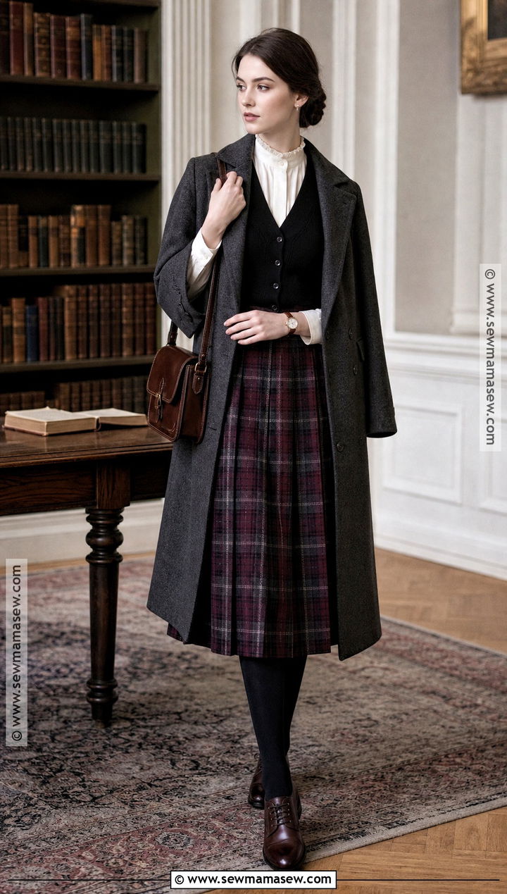Dark Academia Plaid Witch Outfit - 35 witch outfit aesthetic ideas