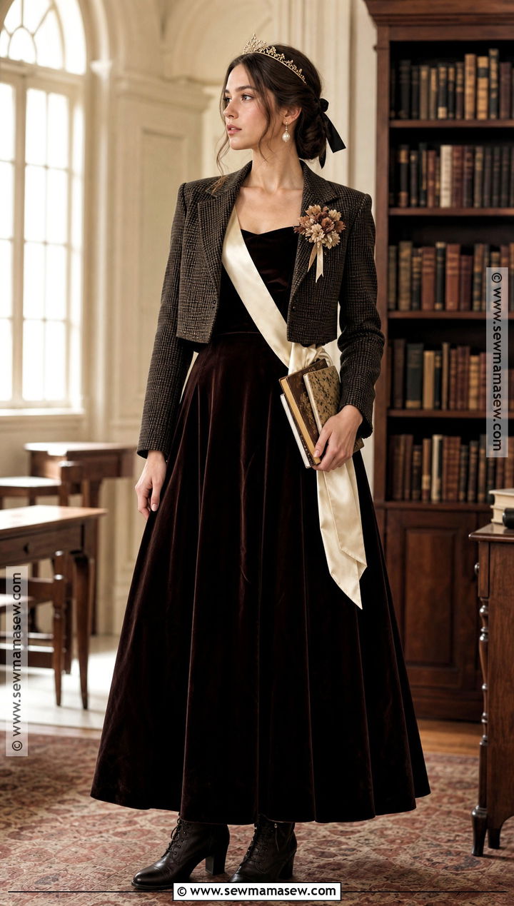 Dark Academia Prom Queen Costume With Brown Gown - 35 prom queen halloween costume ideas