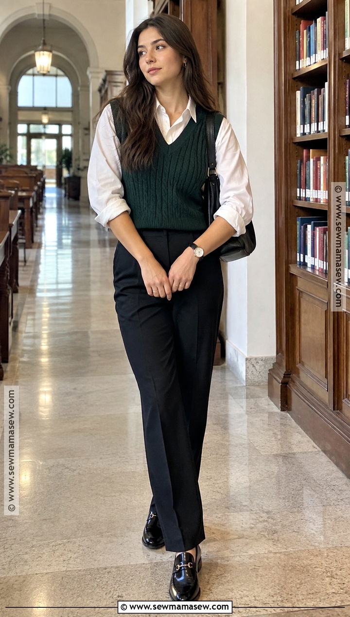 Dark Academia Sweater Vest Outfit - 20 Fall Outfits Dark Academia