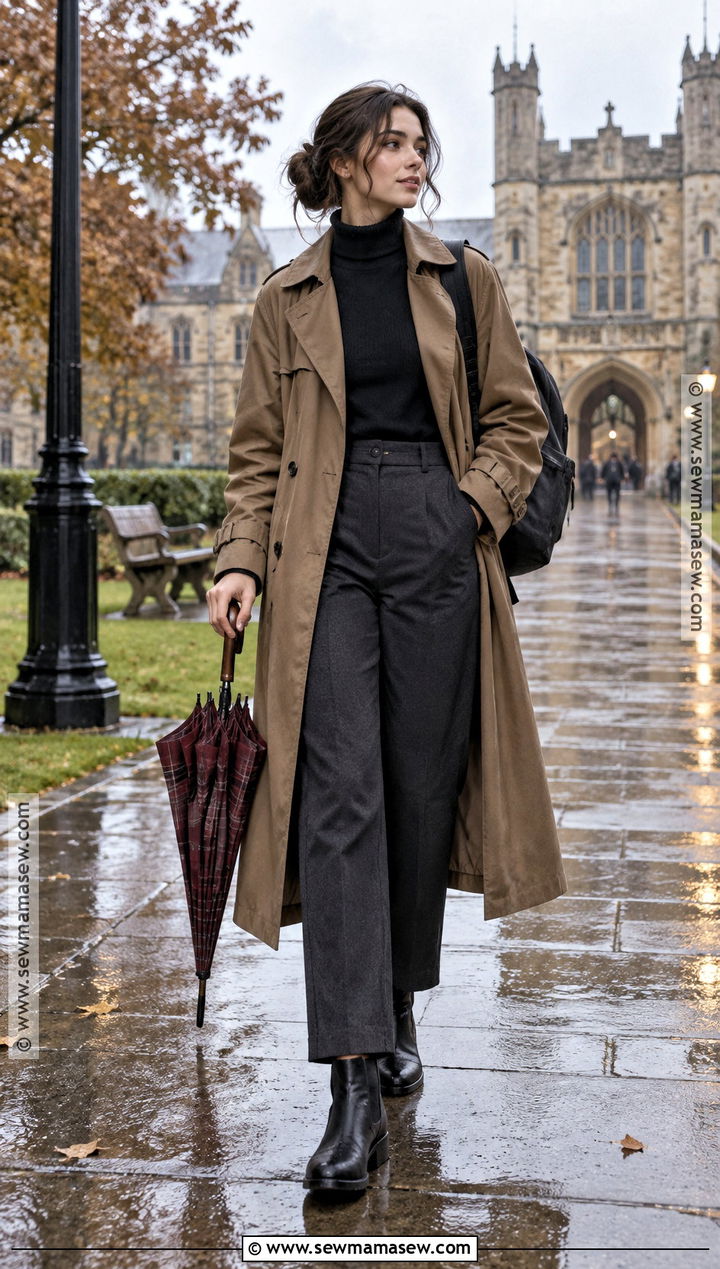 Dark Academia Trench Coat Outfit - 15 Back To School Outfits Dark Academia