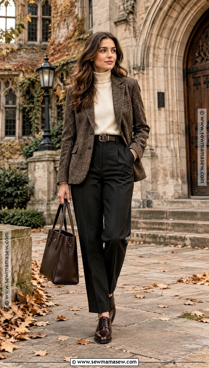 Dark Academia Tweed Blazer Outfit - 20 Fall Outfits Dark Academia