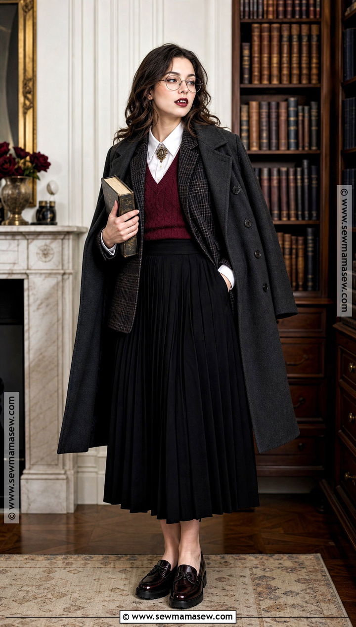 Dark Academia Vampire Costume With Plaid Blazer - 40 aesthetic halloween costumes