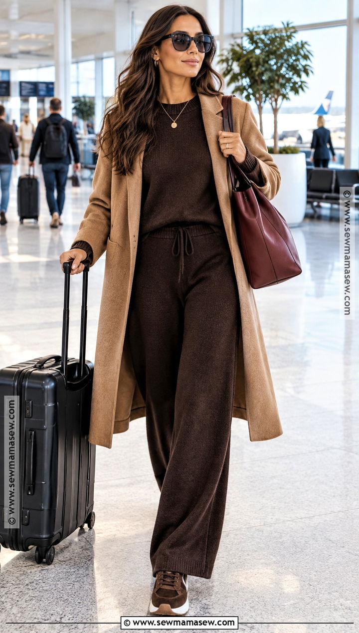 Dark Autumn Coat and Matching Knit Set Outfit - 25 Dark Autumn Capsule Wardrobe Ideas
