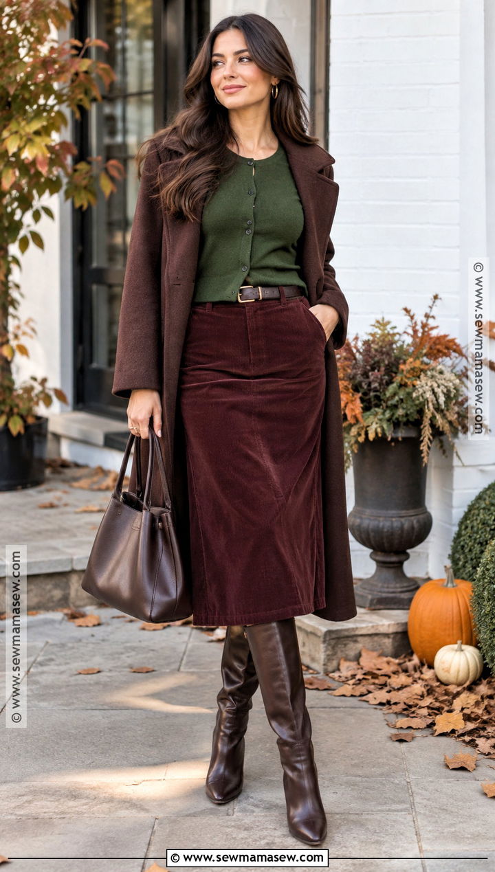 Dark Autumn Moss And Burgundy Outfit - 15 dark autumn clothing palette ideas