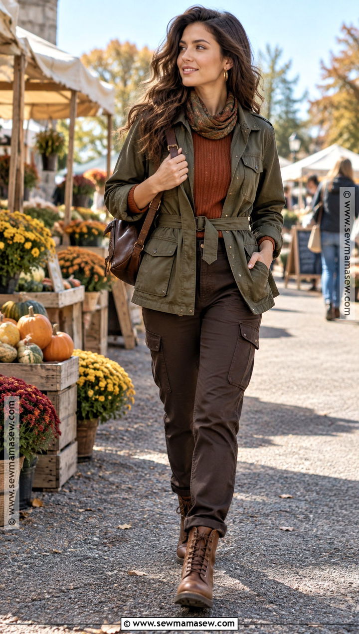 Dark Autumn Olive Utility Outfit - 15 Curate Your Style Dark Autumn Ideas