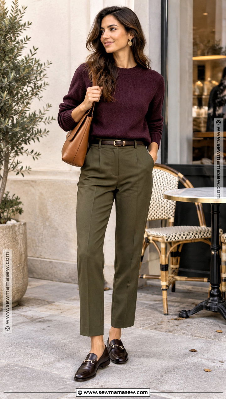 Dark Autumn Plum Sweater Outfit - 15 Dark Autumn Clothing Ideas