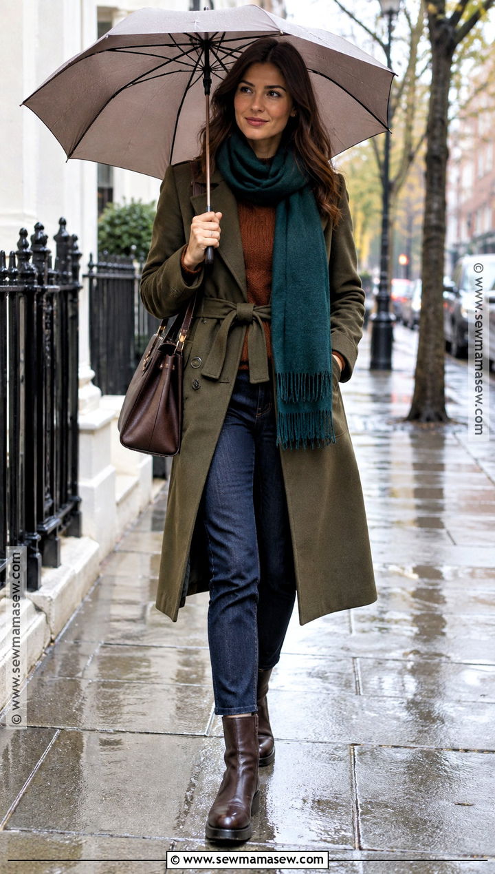 Dark Autumn Rainy Day Trench Outfit - 15 Curate Your Style Dark Autumn Ideas