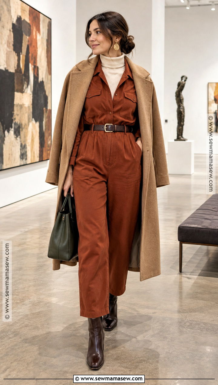 Dark Autumn Rust Jumpsuit Outfit - 25 dark autumn outfits