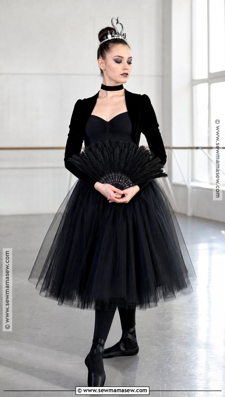 Dark Ballerina Costume With Black Tulle - 35 pretty halloween costumes