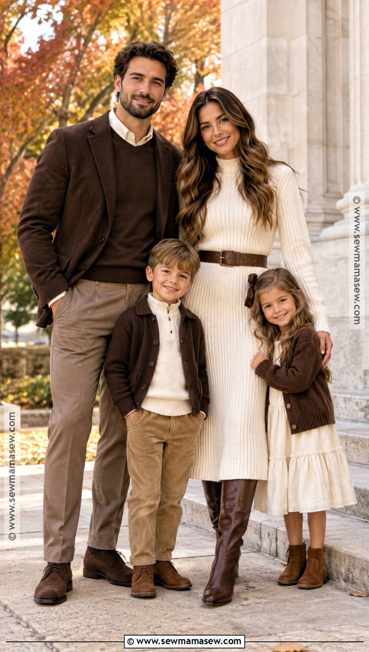 Dark Brown And Ivory Family Picture Outfits - 15 fall family pictures outfits brown