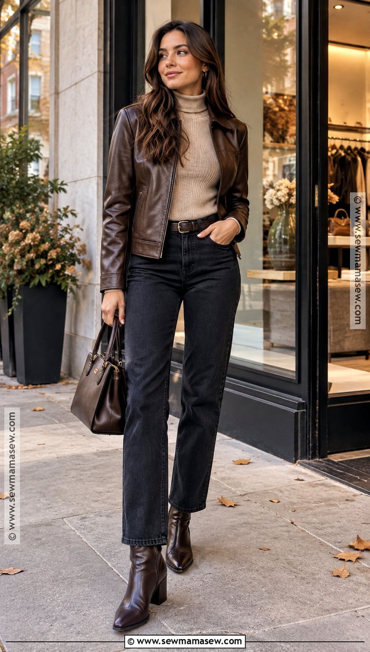 Dark Brown Boots With Black Jeans - 20 Brown Boots Autumn Outfit