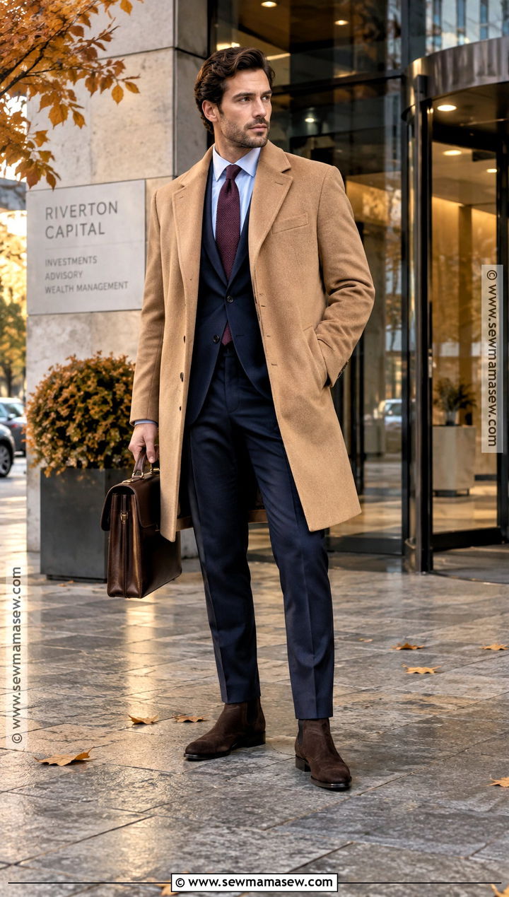 Dark Brown Suede Chelsea Boots With A Suit - 15 Men's Suede Boots Fall Fashion