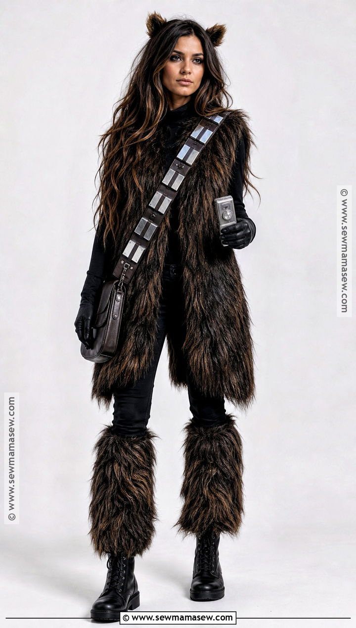 Dark Chewbacca Costume With Black And Brown Fur - 30 chewbacca costume ideas for women