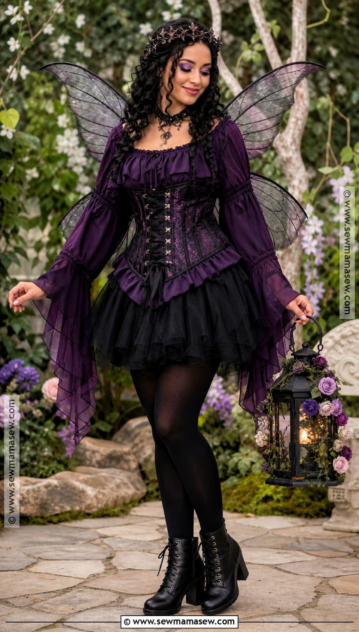 Dark Fairy Costume With Black Braided Hair - 45 black hair halloween costumes