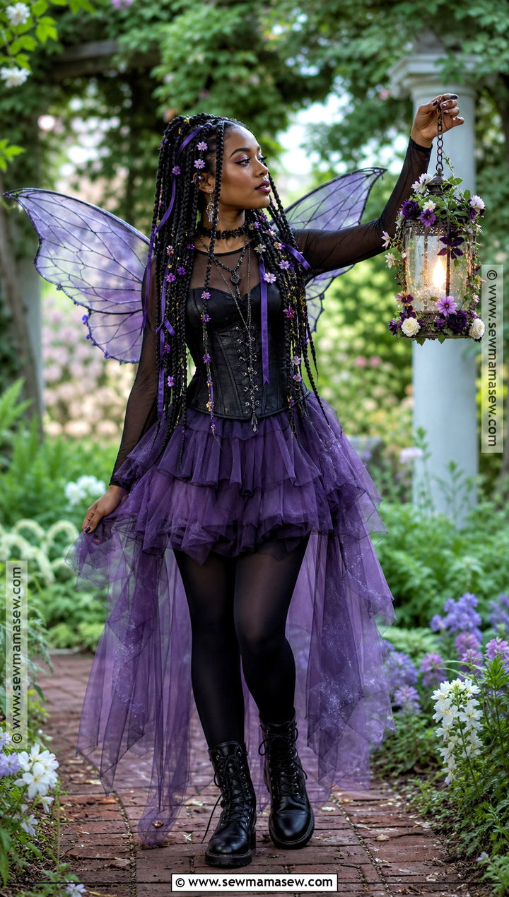 Dark Fairy Costume With Black Braids - 30 halloween costume black hair ideas