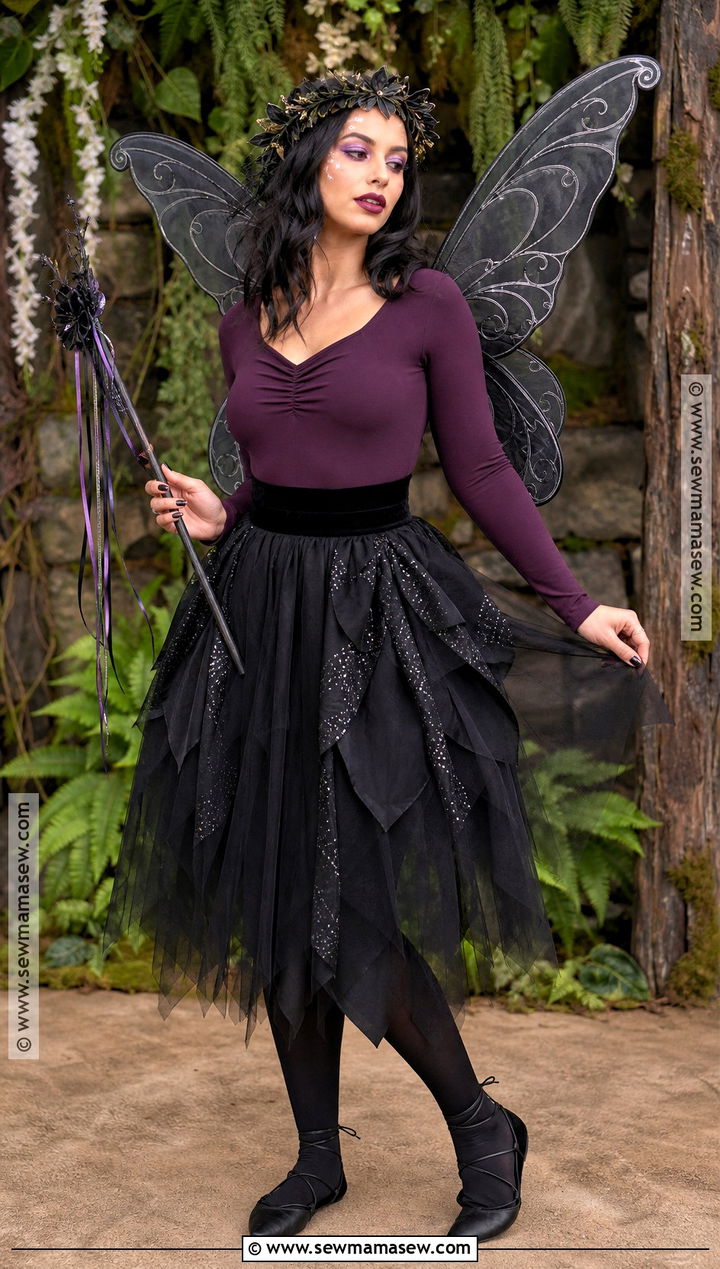Dark Fairy Costume With Black Tulle Skirt - 30 halloween costumes black skirt
