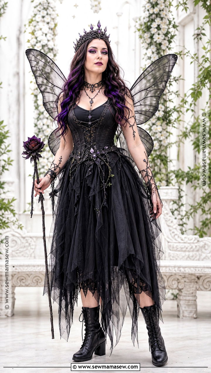 Dark Fairy Costume With Black Wings - 30 slay halloween costumes