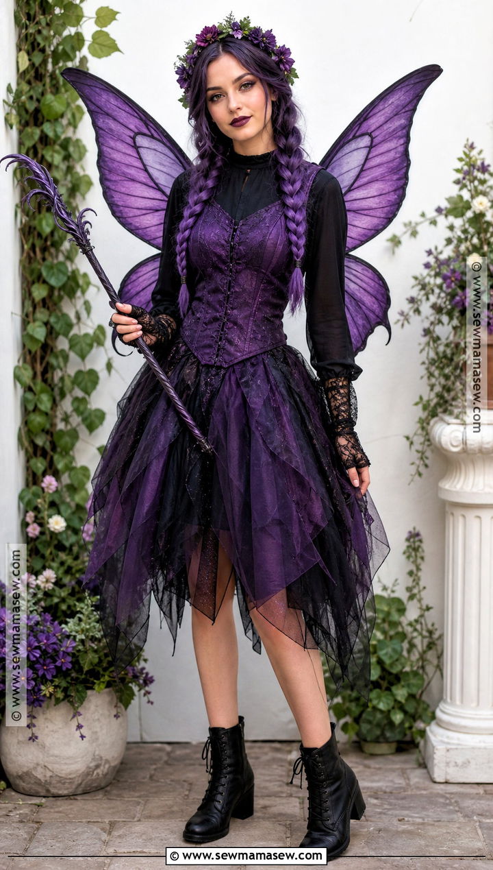 Dark Fairy Costume With Purple Wings - 35 killer costume ideas