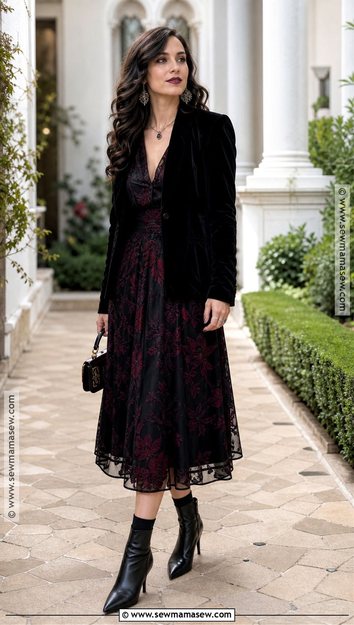 Dark Floral Dress Vampire Outfit - 35 vampire outfit ideas
