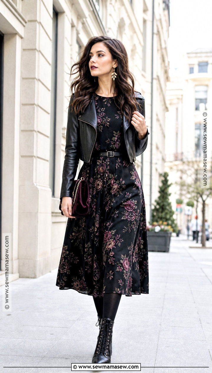Dark Floral Dress Witch Outfit - 40 modern witch outfit ideas