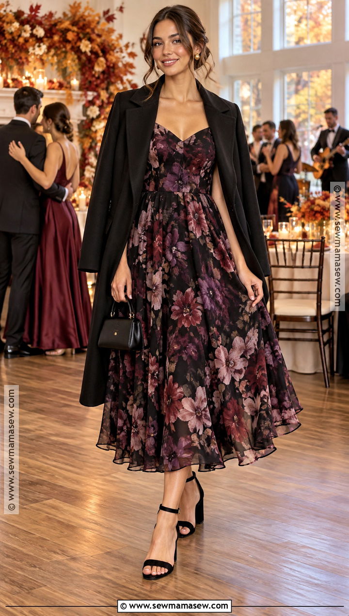 Dark Floral Fall Dance Dress - 20 fall dance dresses