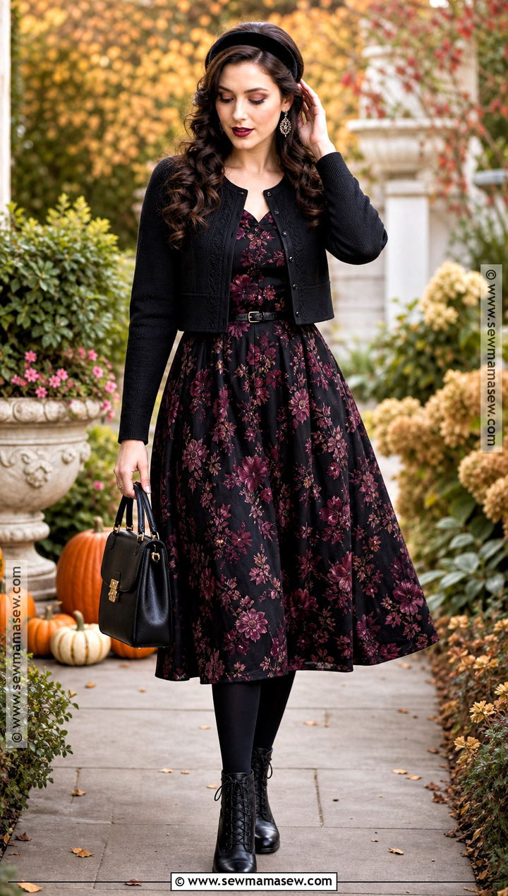 Dark Floral Halloween Outfit - 50 halloween outfit ideas