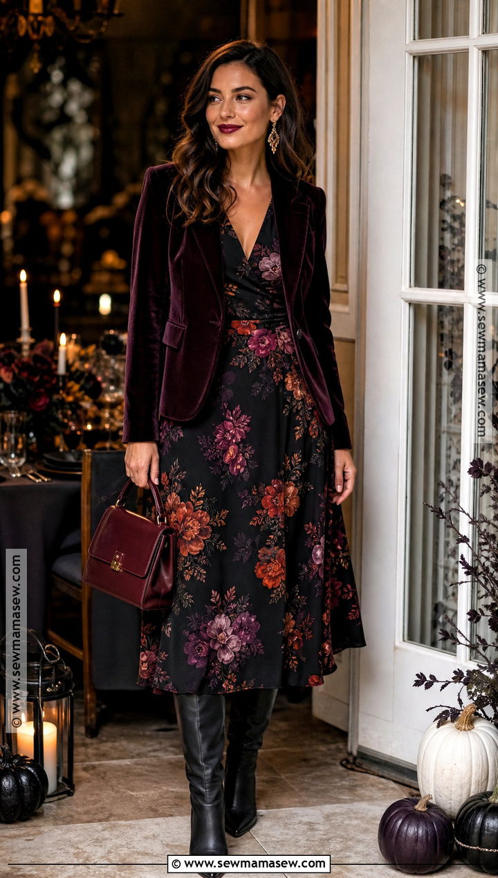 Dark Floral Halloween Party Outfit - 40 halloween party outfits