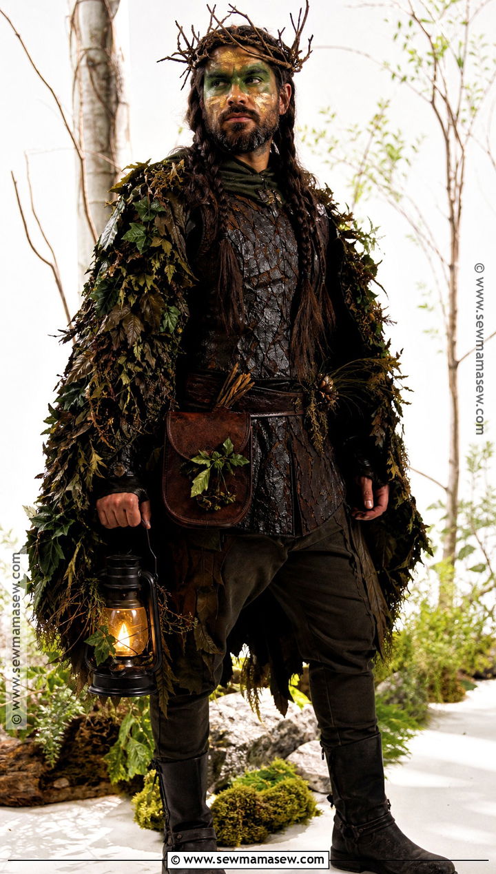 Dark Forest Guardian Costume With Leaf Cape - 35 dark halloween costumes