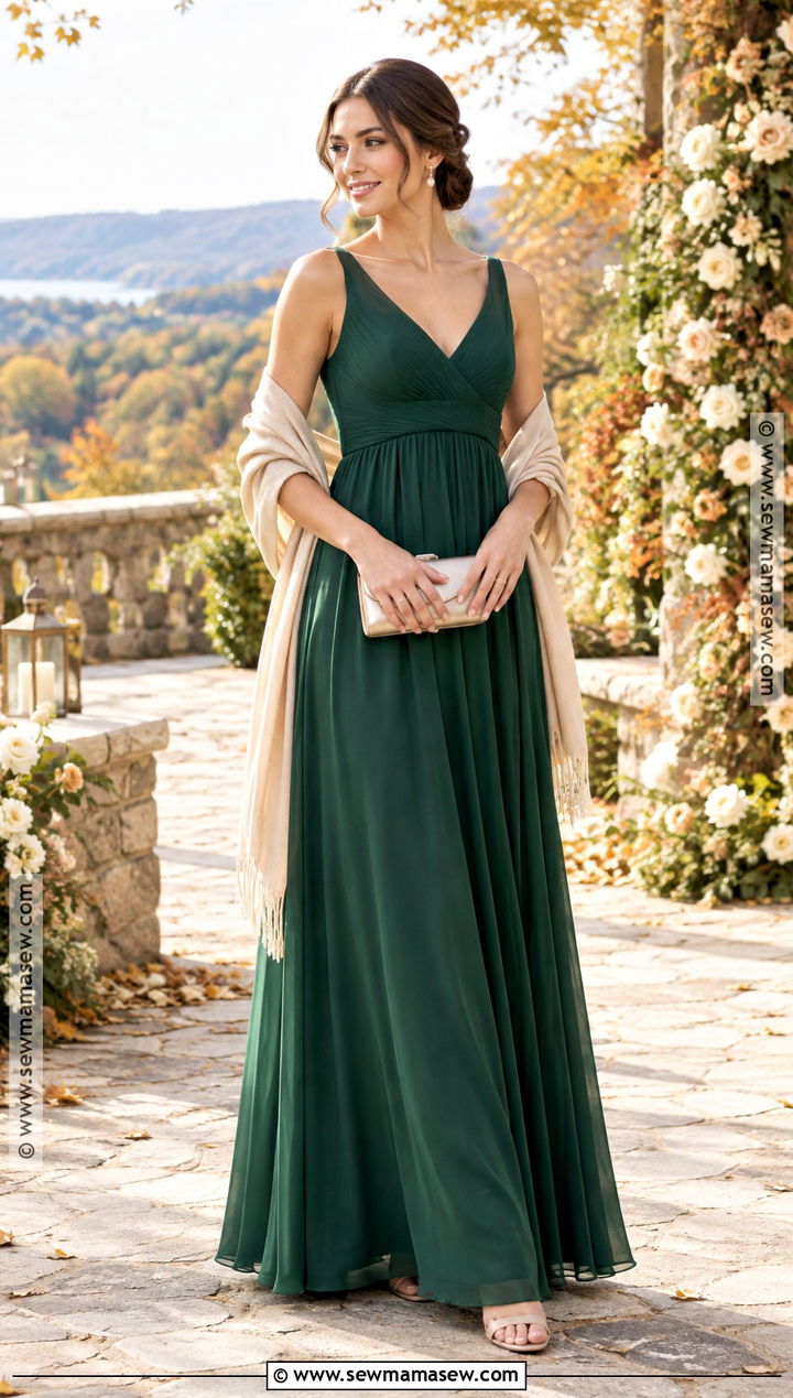 Dark Green Empire Waist Chiffon Bridesmaid Dress - 20 dark green bridesmaid dresses fall