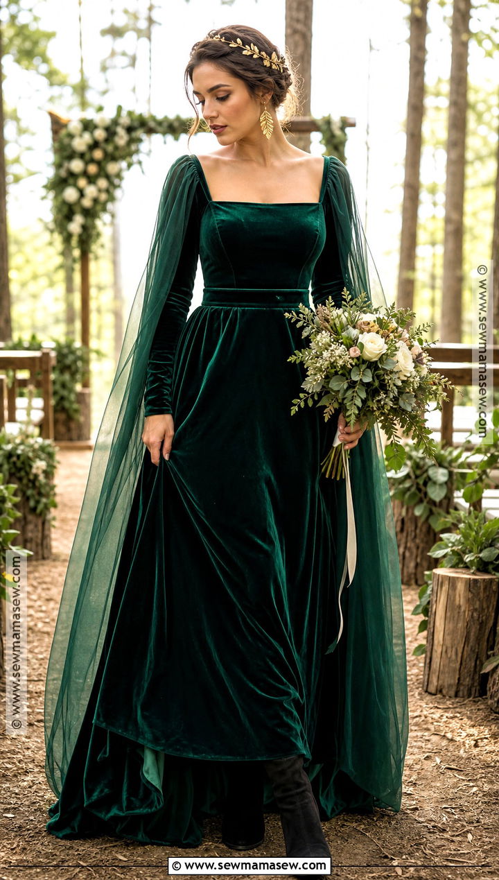Dark Green Halloween Wedding Dress - 30 halloween wedding dresses
