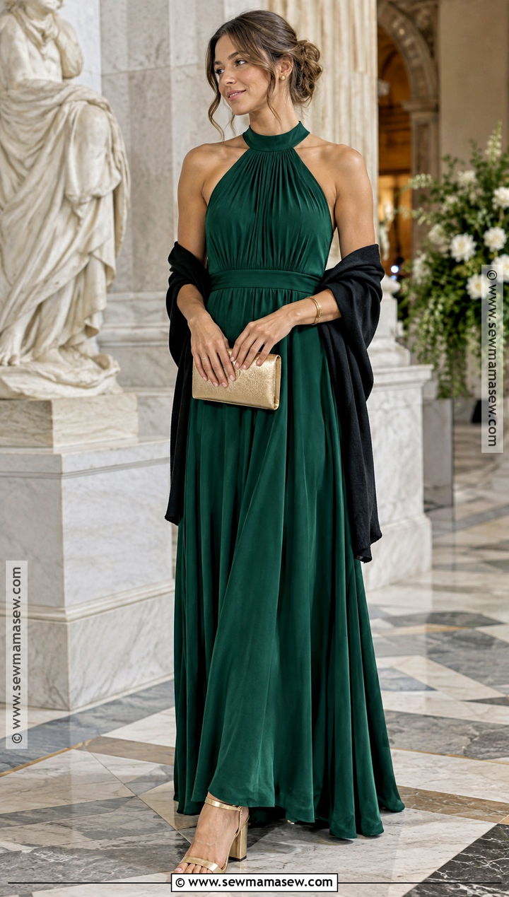 Dark Green Halter Bridesmaid Dress - 15 Green Bridesmaid Dresses Autumn