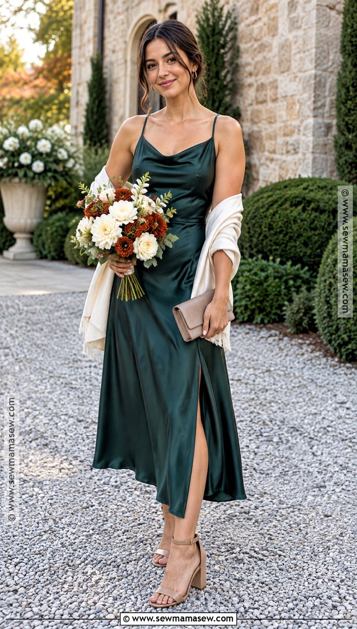 Dark Green Midi Bridesmaid Dress - 20 dark green bridesmaid dresses fall