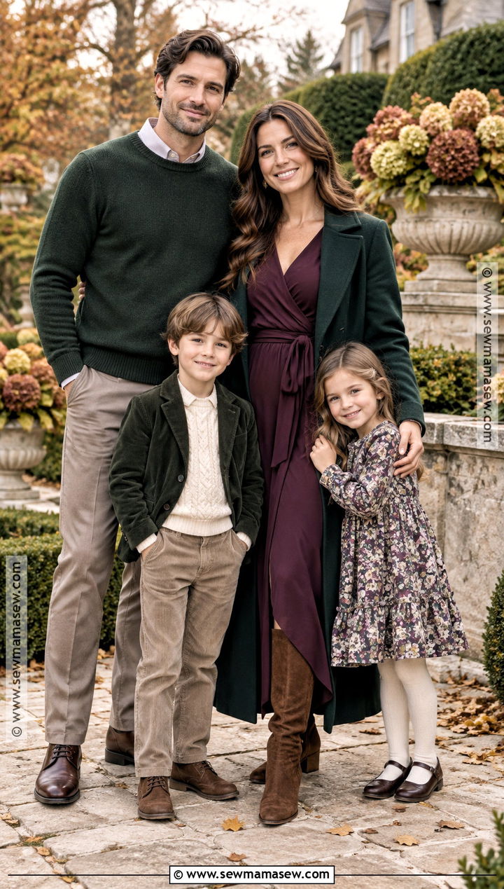 Dark Green Plum And Taupe Family Picture Outfits - 15 fall family pictures outfits color schemes green