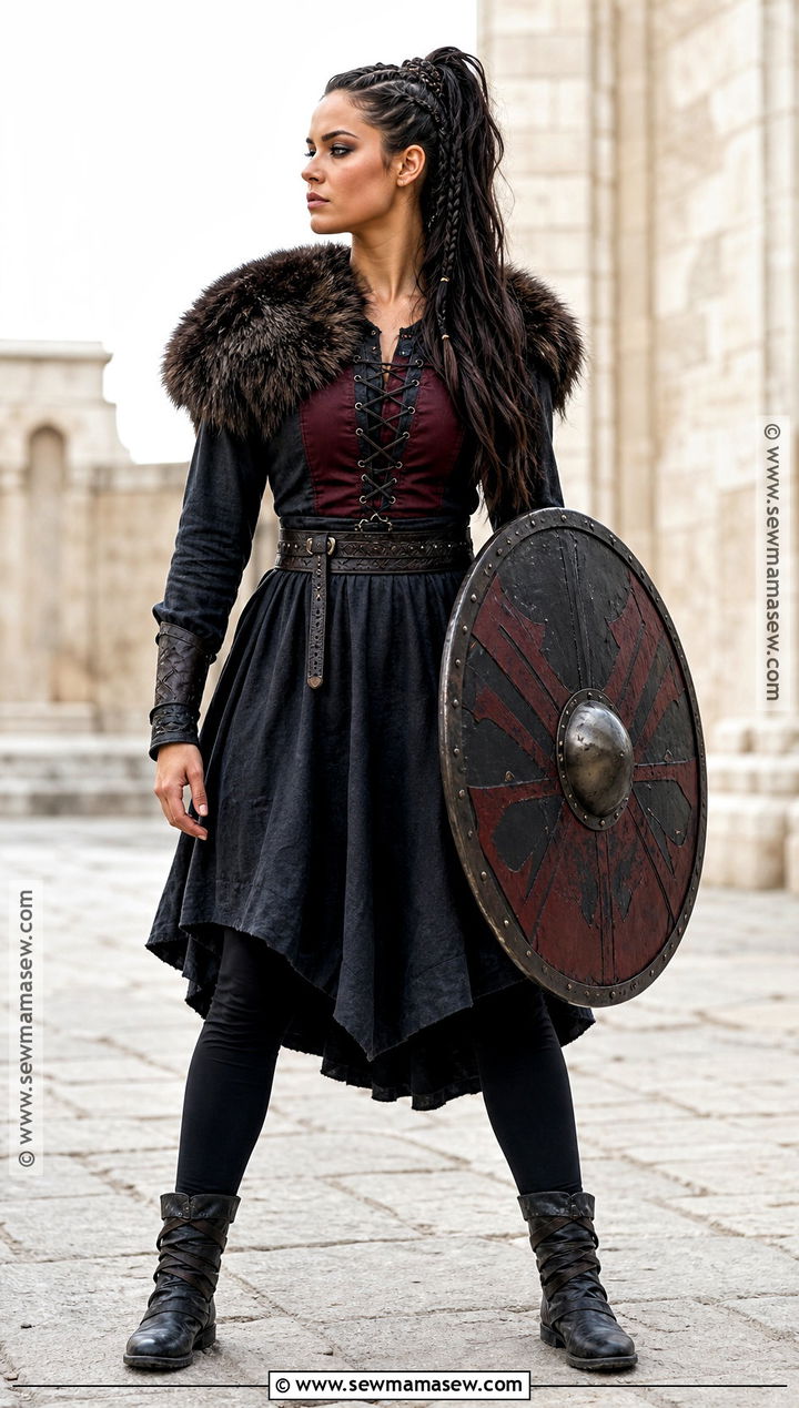 Dark Haired Shield Maiden Costume - 30 viking warrior woman costumes