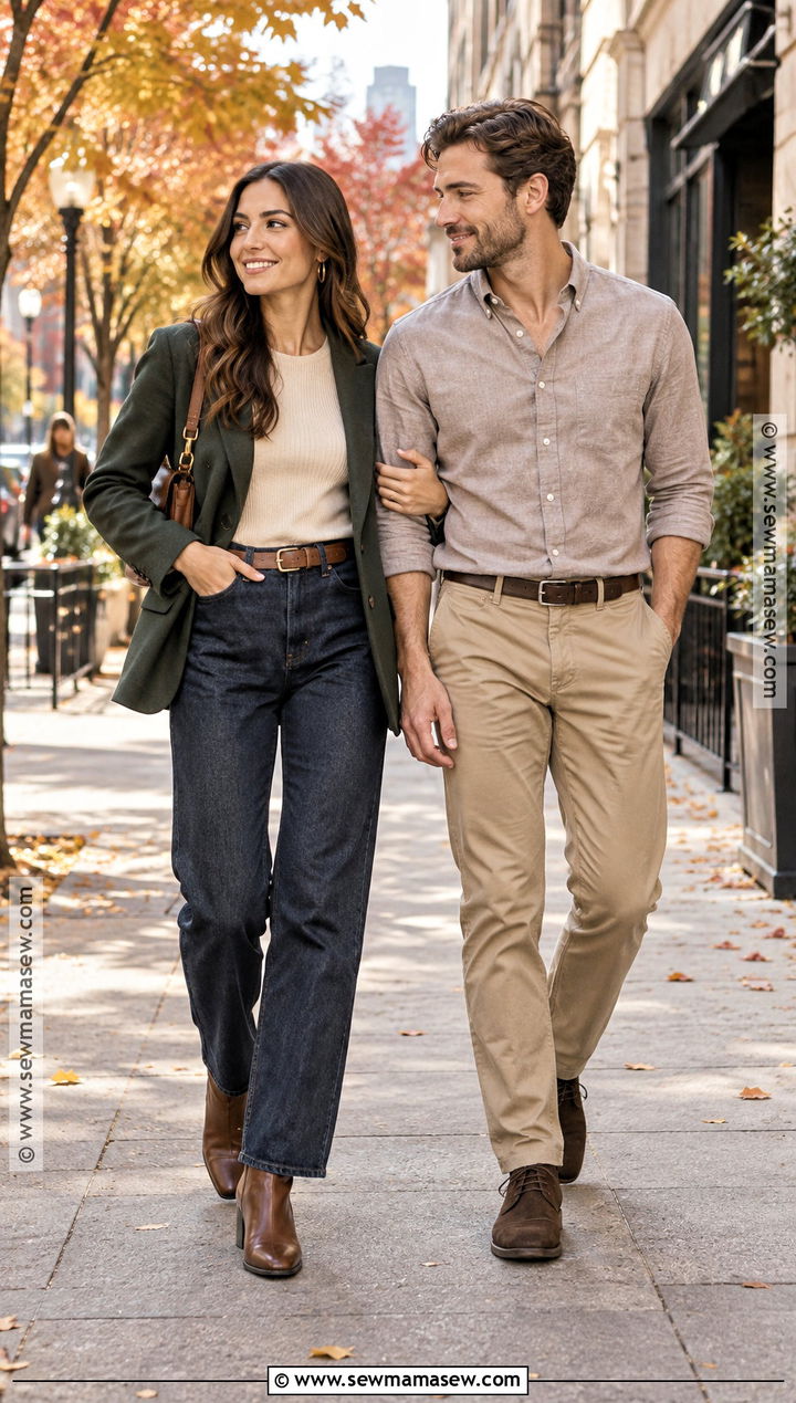 Dark Jeans And Blazer Engagement Outfit - 15 engagement pictures outfits fall