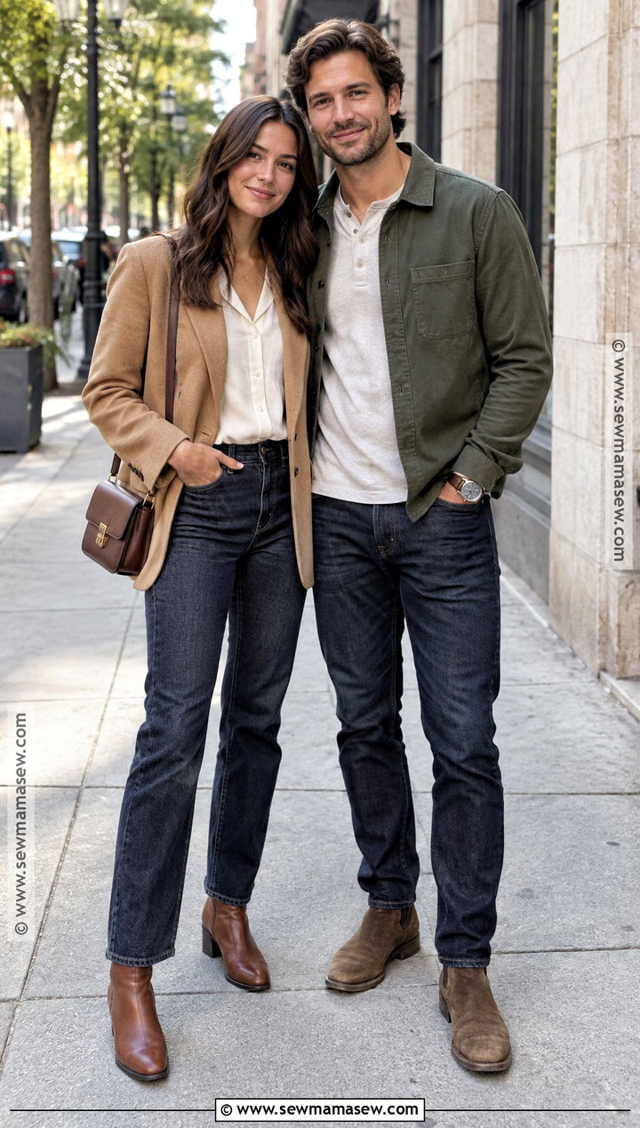 Dark Jeans And Blazer Engagement Picture Outfit - 20 september engagement pictures outfits