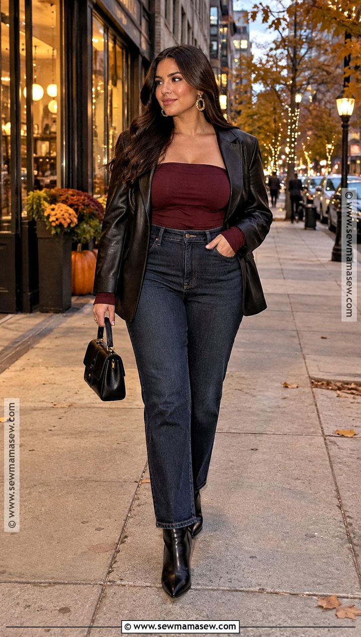 Dark Jeans And Going Out Top Fall Outfit - 15 going out fall outfits night