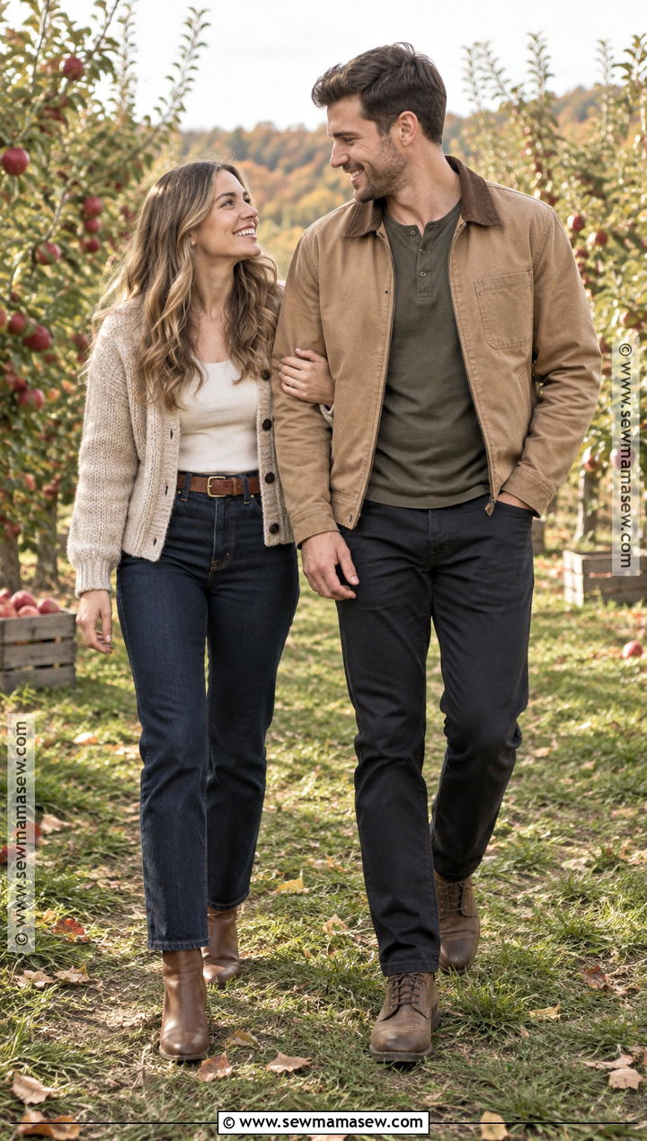 Dark Jeans And Oatmeal Cardigan Engagement Photo Outfit - 15 engagement photo outfit ideas fall
