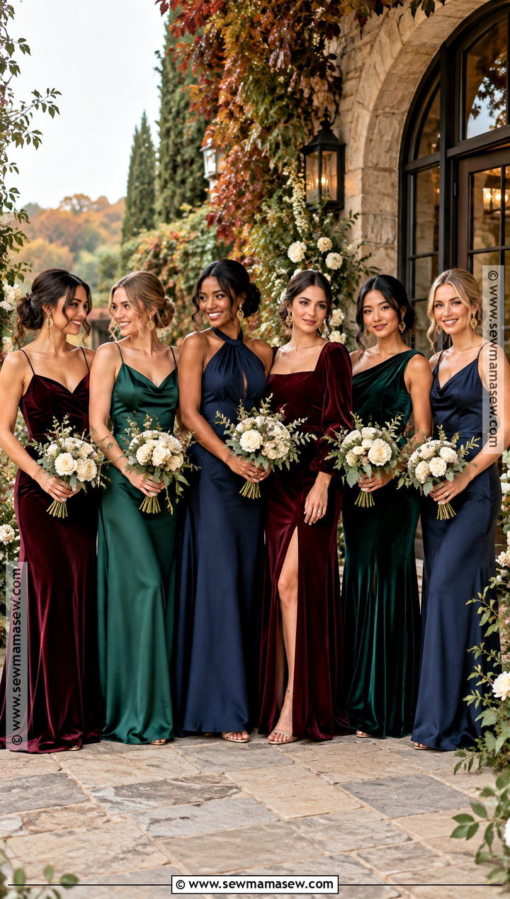 Dark Jewel Tone Mix And Match Bridesmaid Dresses - 15 Dark Fall Bridesmaid Dresses
